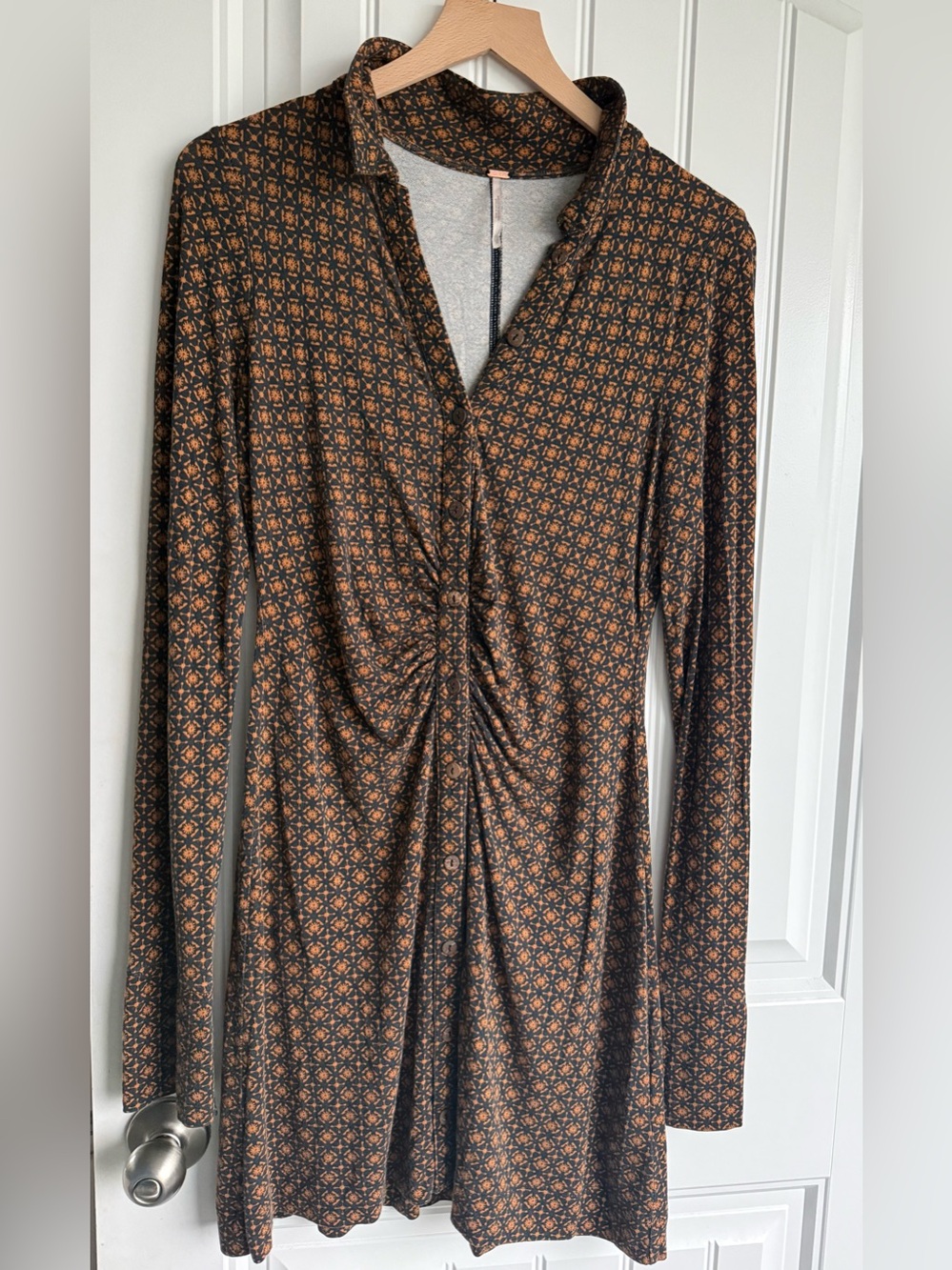 Free People "Shayla" Mini Dress 70s easy cute and comfy - Picture 3 of 5